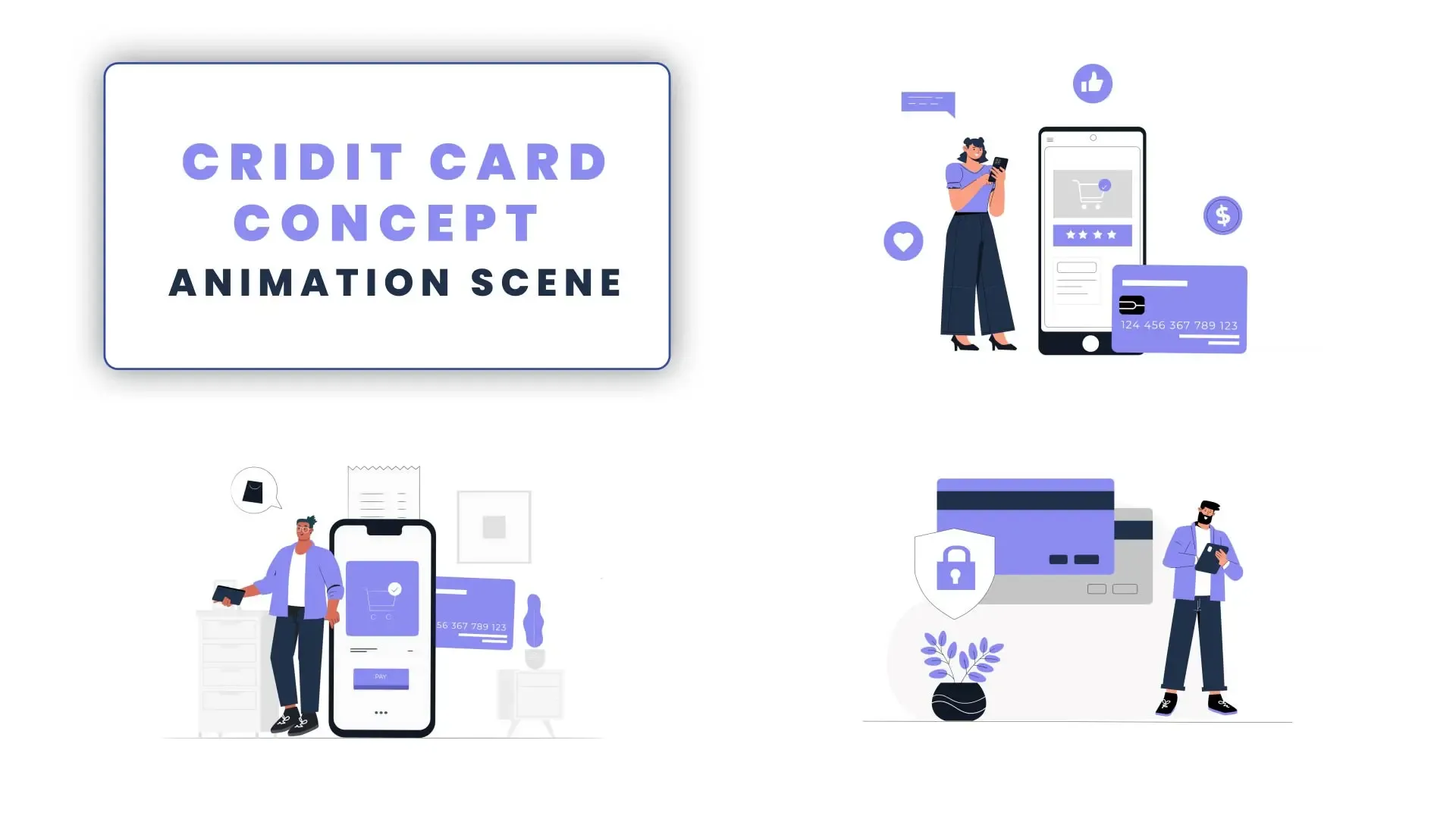 Credit Card Concept Animation Scene